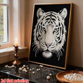 Preview: Diamond Painting Weisser Tigerkopf